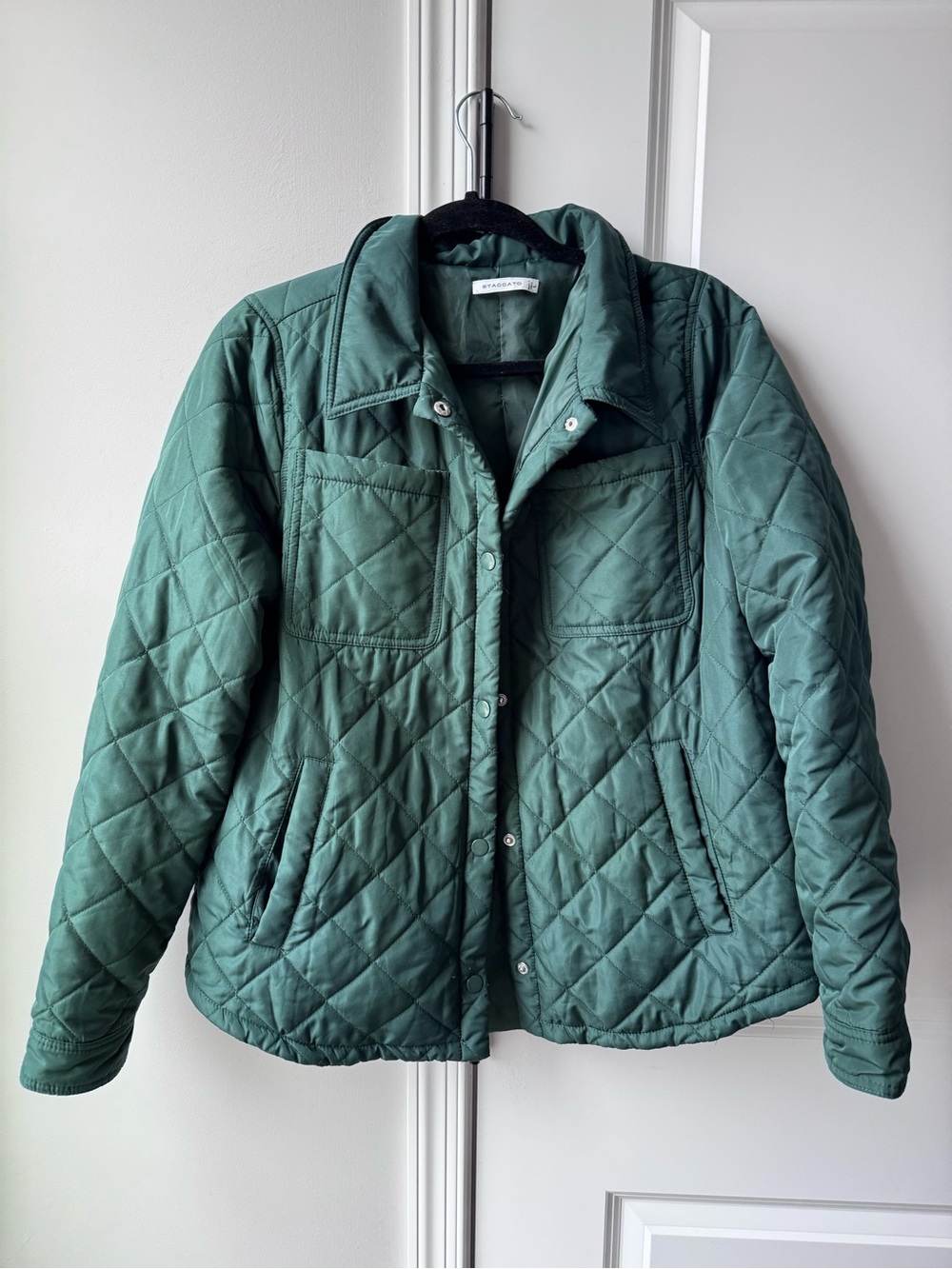 Staccato Quilted Teal-Green Puffer Jacket